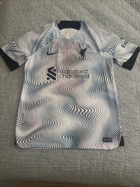 Liverpool Kids' Short-Sleeve Jersey in White with Black Accents